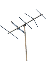 Single-band Yagi antenna depicting legacy RF technology limitations